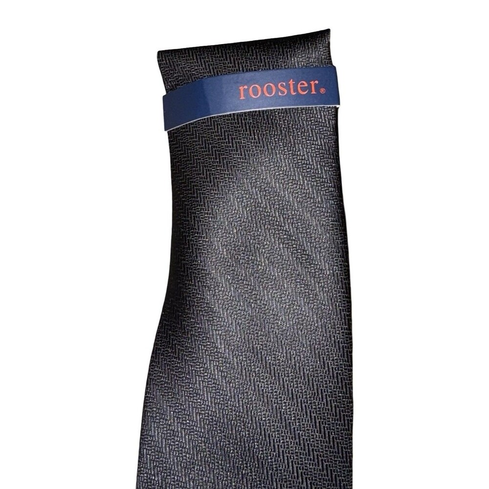 Rooster Men's Black Striped‎ Neck Tie New NWT